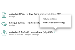 screenshot activity type displays