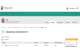 screenshot add quiz attempts to portfolio or flag them for later