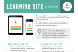 screenshot new document showing the Learning Site at a glance