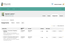 screenshot green indicator shows when student assignment is graded