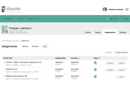 screenshot of student submission days overdue